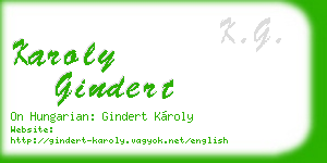 karoly gindert business card