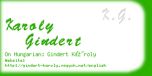 karoly gindert business card